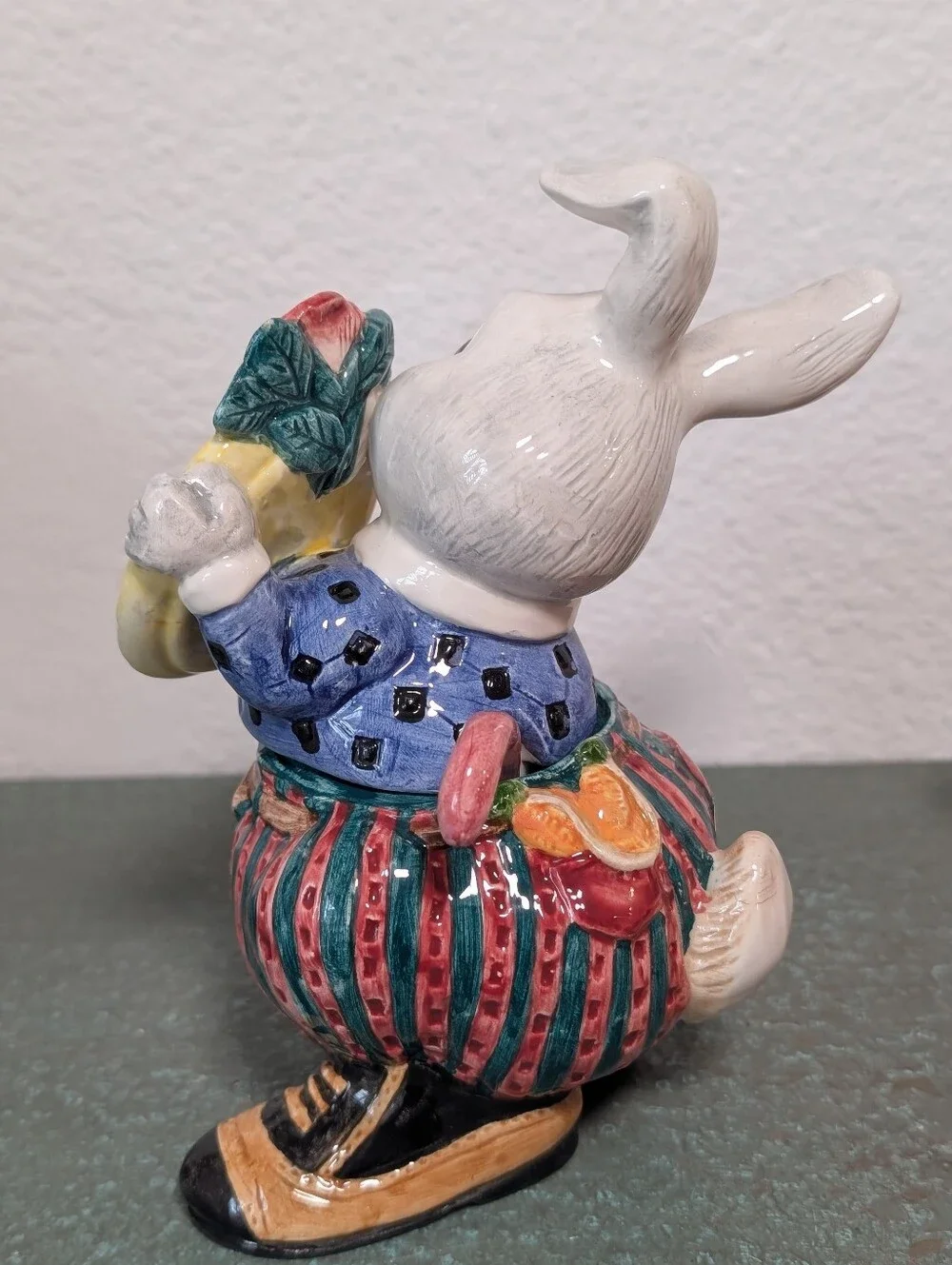 Vtg 1995 Fitz and Floyd Bunny Rabbit Cotton Tailors Sugar Creamer Set with Spoon
